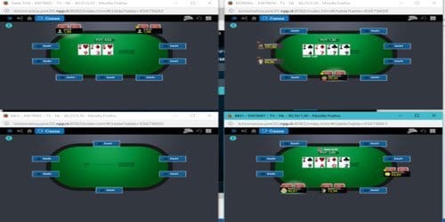 Viewing the tables through the poker web client